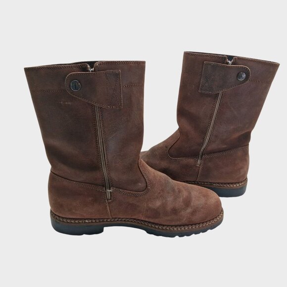 TECNICA Boots Mens Size 11 Brown Suede Shearling Lined Side Zip Winter EU 44.5 - Picture 10 of 10